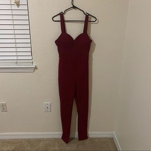 Burgundy/Wine Bodycon Jumpsuit Size Large